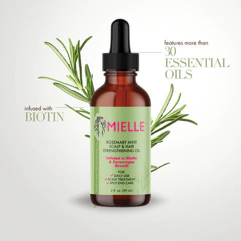 MIELLE Organics Rosemary Mint Scalp & Hair Strengthening Oil for All Hair Types 59 mL