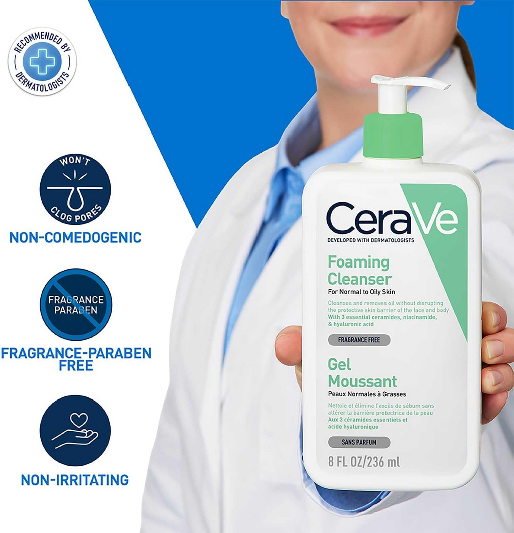 CeraVe Foaming Cleanser for Normal to Oily Skin 236mL