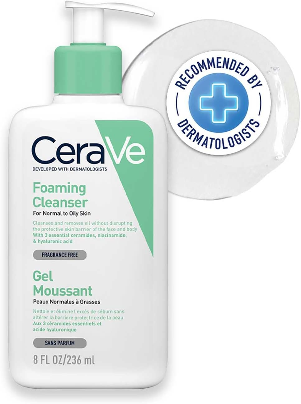 CeraVe Foaming Cleanser for Normal to Oily Skin 236mL