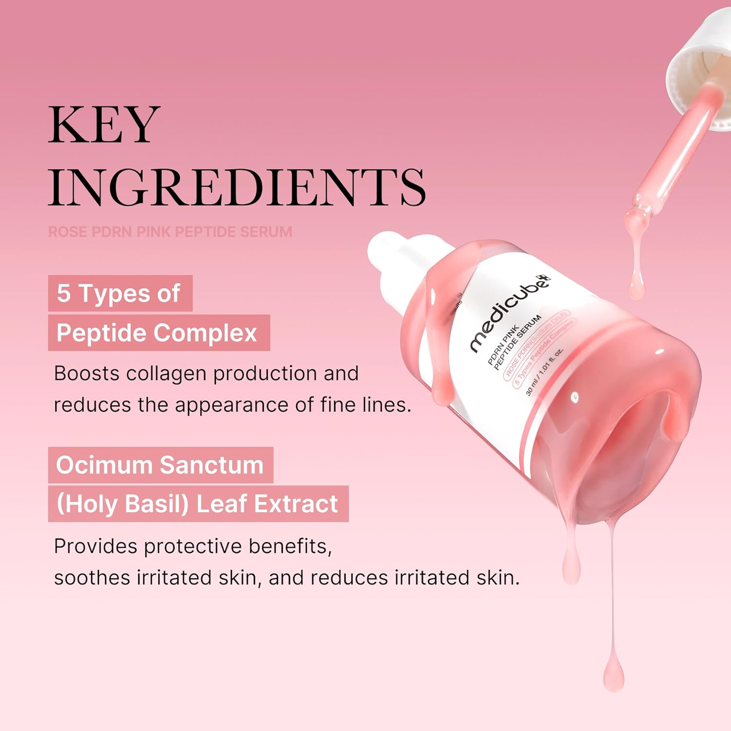 medicube PDRN Pink Peptide Serum, Pink glow serum, 30 mL