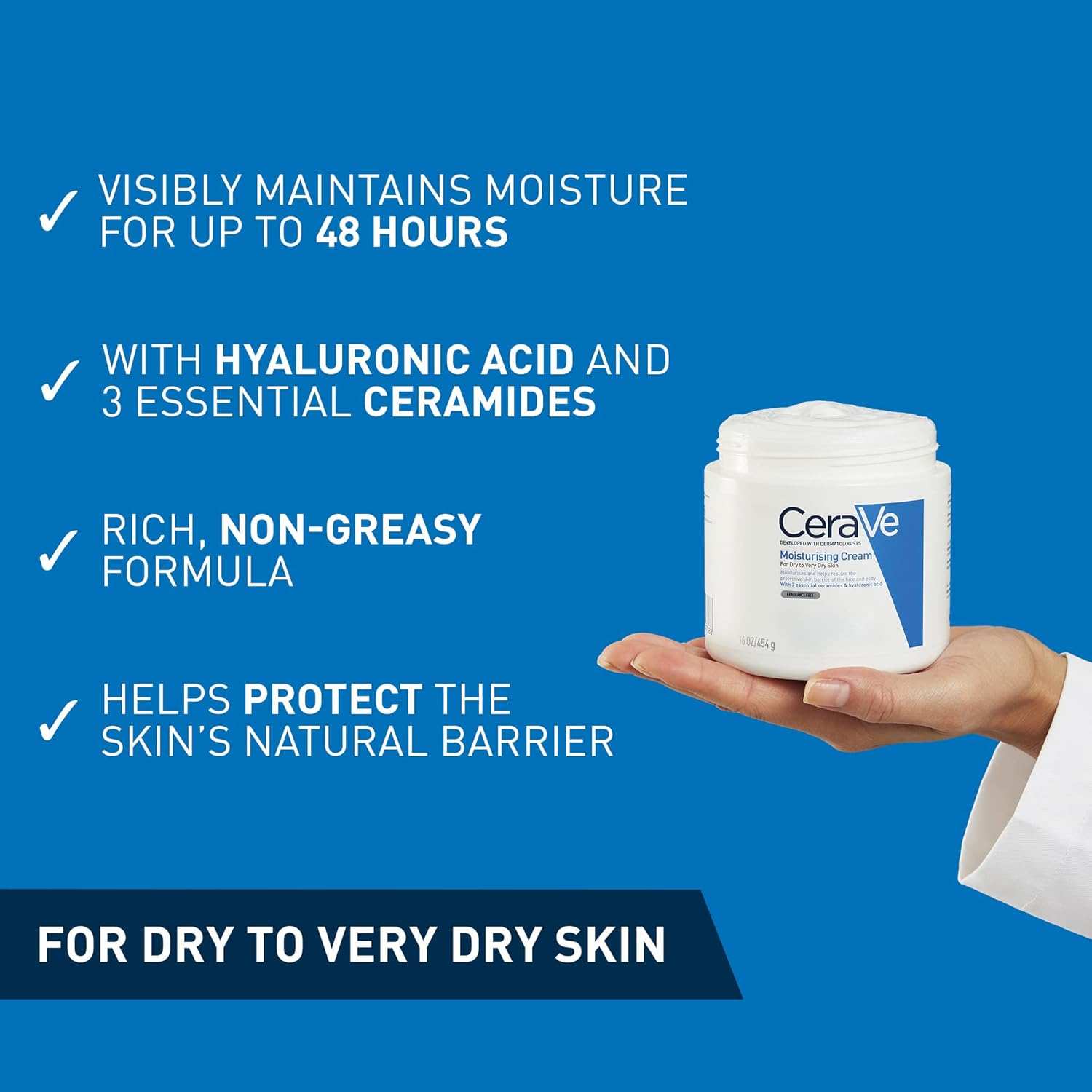 CeraVe Moisturising Cream For Dry to Very Dry Skin 340g