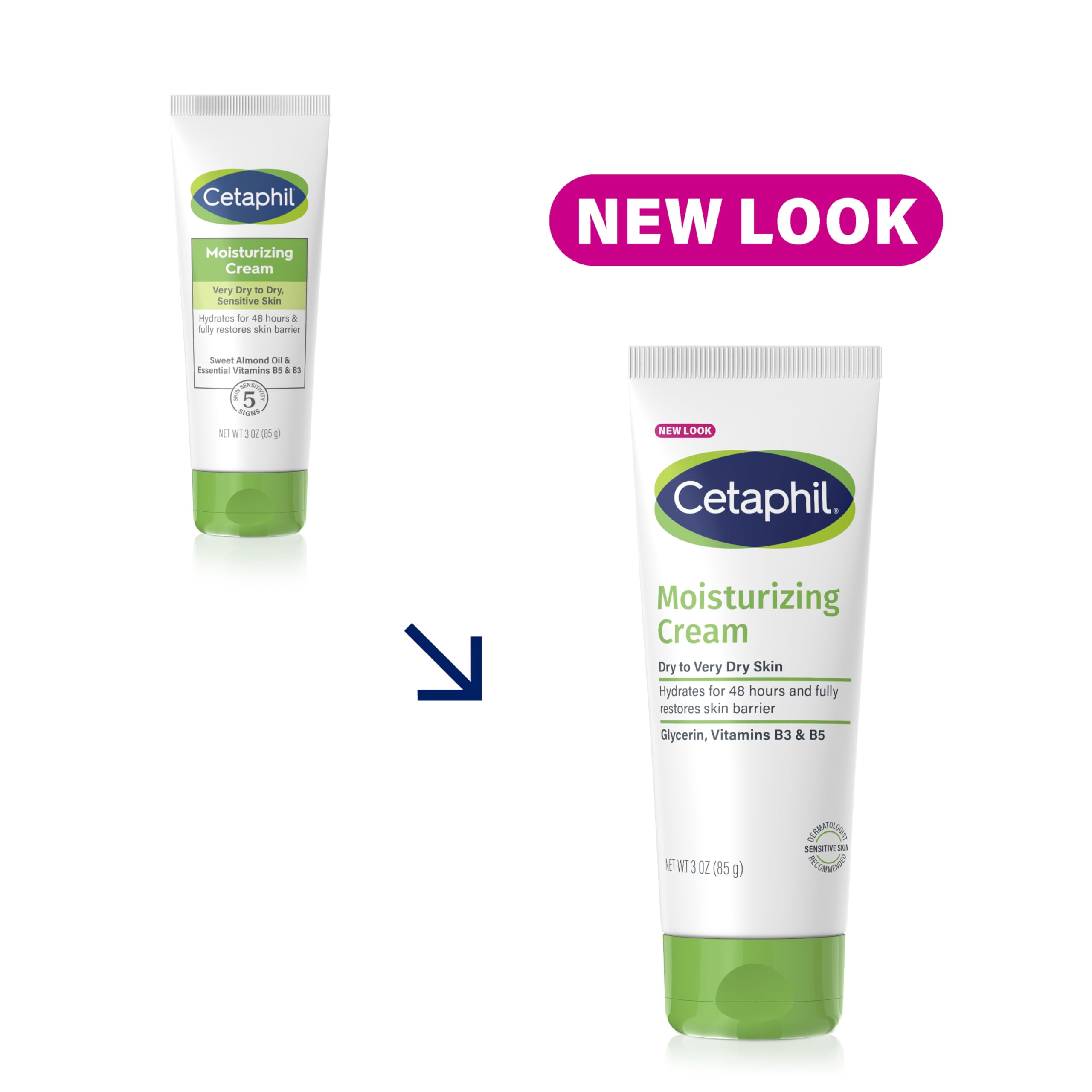 Cetaphil Moisturizing Cream, Face & Body Moisturizer For Men & Women With Dry to Very Dry Sensitive Skin, Unscented, 453g